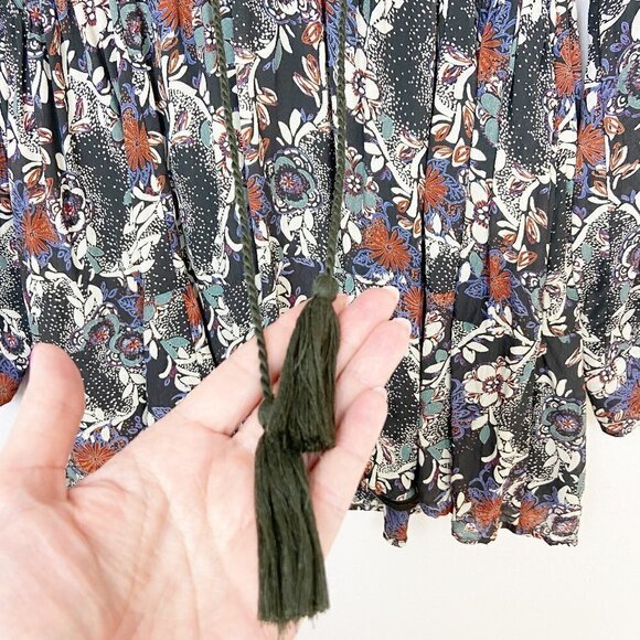 FREE PEOPLE | Floral Print Boho Tunic Tassel Small - Picture 3 of 10